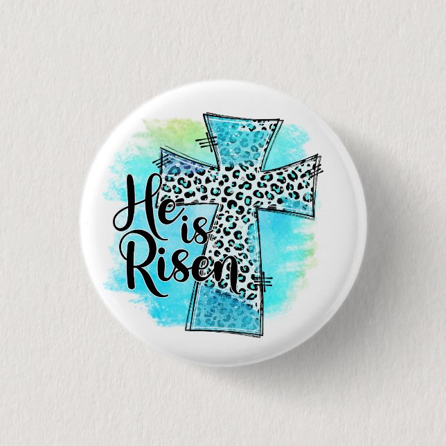 Badge Rond 2,50 Cm Il est ressuscité Pâques (Devant)