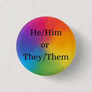 Badge Rond 2,50 Cm Il/Lui ou Ils/Eux Pronoun Bouton