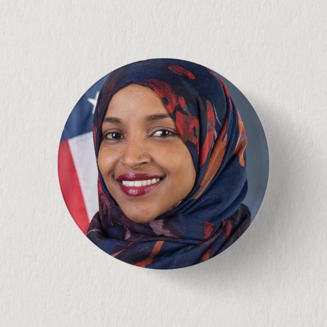 Badge Rond 2,50 Cm Ilhan Omar Button (Devant)