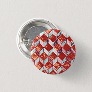 Badge Rond 2,50 Cm Illusion géométrique de l'aquarelle