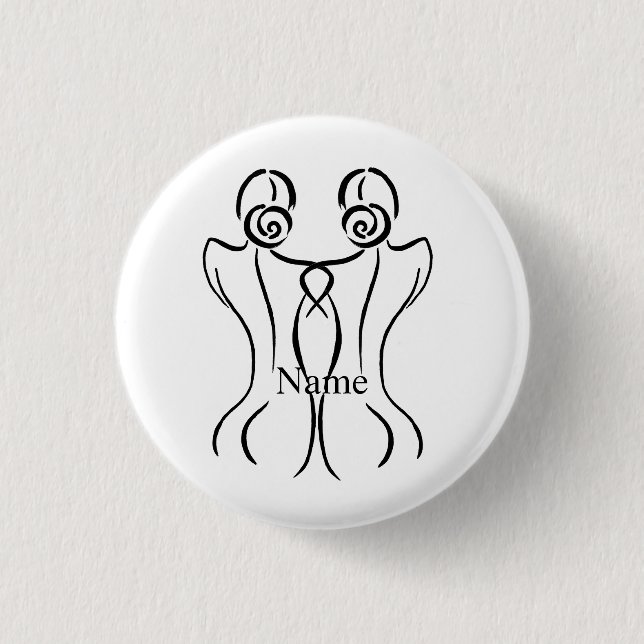 Badge Rond 2,50 Cm Illustration d'art féminin Thunder_Cove (Devant)