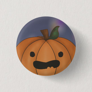 Badge Rond 2,50 Cm Illustration de la face du Citrouille