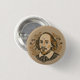 Badge Rond 2,50 Cm Illustration du portrait de William Shakespeare QU