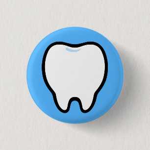 Badge Rond 2,50 Cm Illustration minimale d'une dent mignonne
