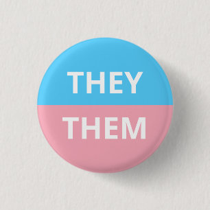 Badge Rond 2,50 Cm Ils/Eux Prononononounes Insigne Transgenre