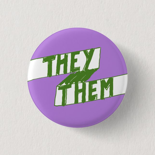 Badge Rond 2,50 Cm Ils Pronounounours Button Genderqueer (Devant)