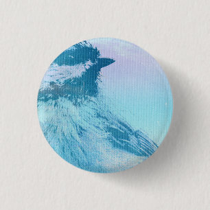 Badge Rond 2,50 Cm Impression de chickadé noir plafonné
