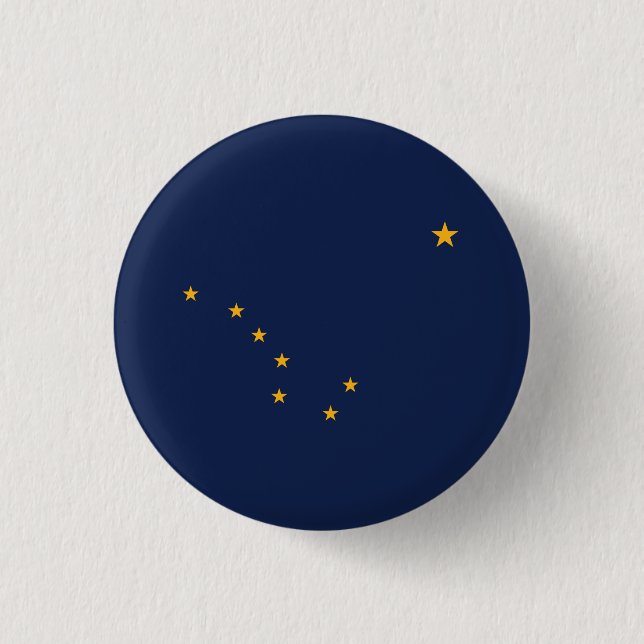 Badge Rond 2,50 Cm Indicateur de l'état de l'Alaska (Devant)