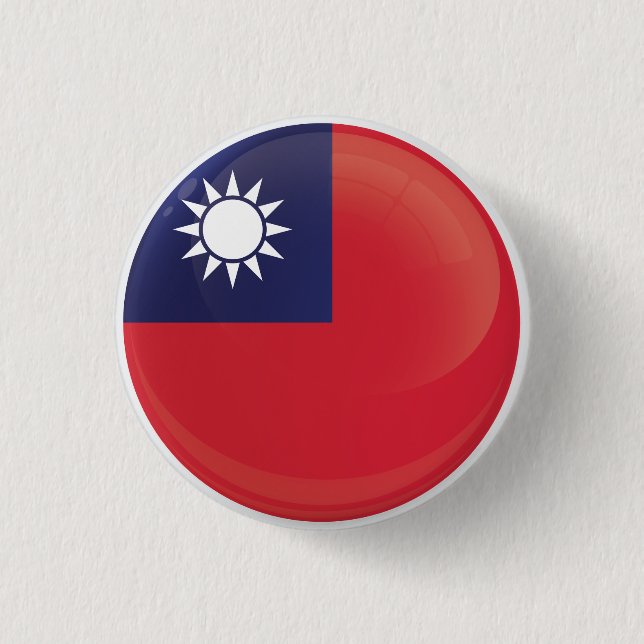 Badge Rond 2,50 Cm Indicateur d'icône ronde de Taïwan (Devant)