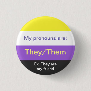 Badge Rond 2,50 Cm Indicateur non binaire bouton pronouns