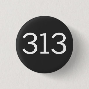 Badge Rond 2,50 Cm Indicatif régional 313 (Détroit)