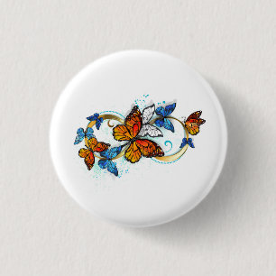Badge Rond 2,50 Cm Infinité de papillons monarques
