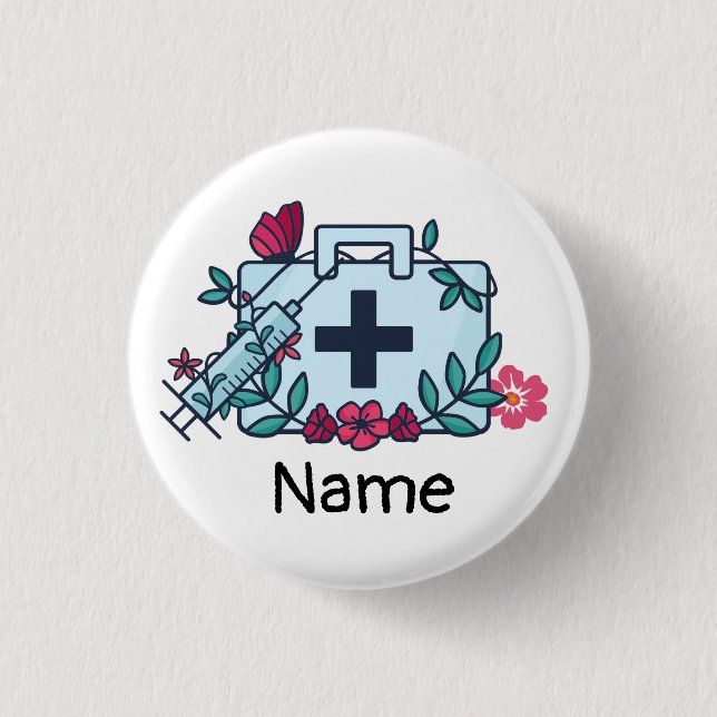 Badge Rond 2,50 Cm Infirmière Docteur Personnel Médicale (Devant)