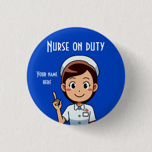 Badge Rond 2,50 Cm Infirmière En Service Conception Petit Bouton Rond