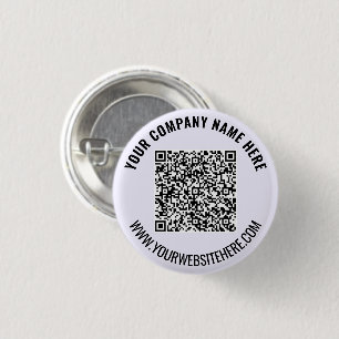 Badge Rond 2,50 Cm Info d'analyse de code QR et Bouton Texte personna