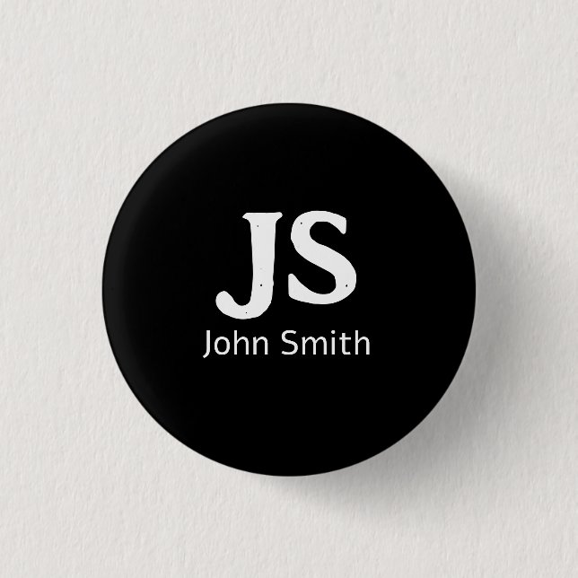 Badge Rond 2,50 Cm Initiales personnelles personnalisables (Devant)