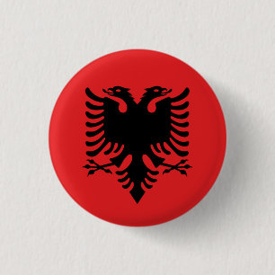 Badge Rond 2,50 Cm Insigne albanais de drapeau