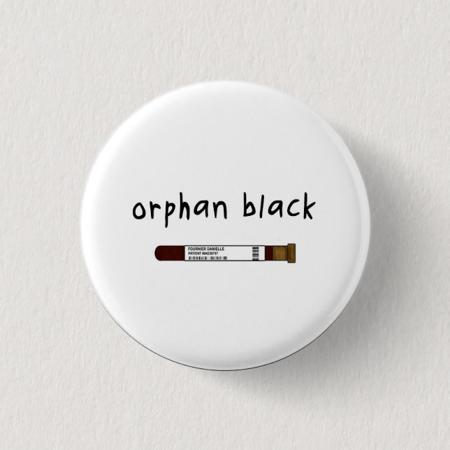 Badge Rond 2,50 Cm Insigne/bouton noirs orphelins - fiole (Devant)