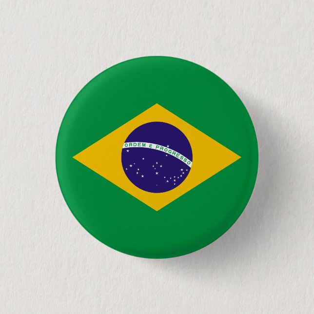 Badge Rond 2,50 Cm Insigne brésilien de drapeau (Devant)