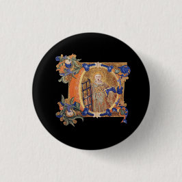 Badge Rond 2,50 Cm Insigne C initial éclairé