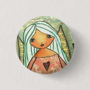Badge Rond 2,50 Cm Insigne de bouton d'ange d'amour