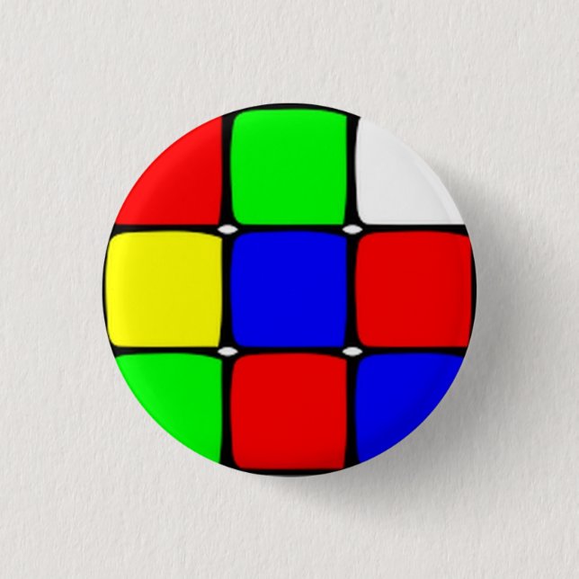 Badge Rond 2,50 Cm Insigne de cube (Devant)