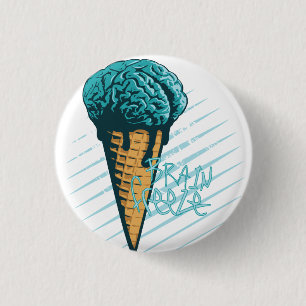 Badge Rond 2,50 Cm Insigne de gel de cerveau