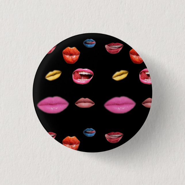 Badge Rond 2,50 Cm Insigne de lèvres (Devant)