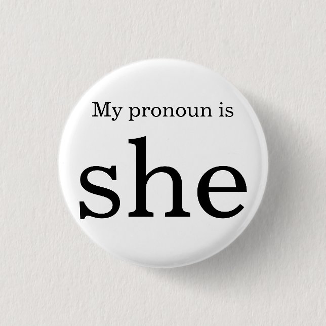 Badge Rond 2,50 Cm Insigne de pronom (Devant)