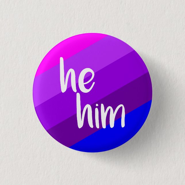 Badge Rond 2,50 Cm Insigne de pronom de He/Him (Devant)