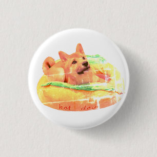 Badge Rond 2,50 Cm Insigne de Shiba de hot-dog
