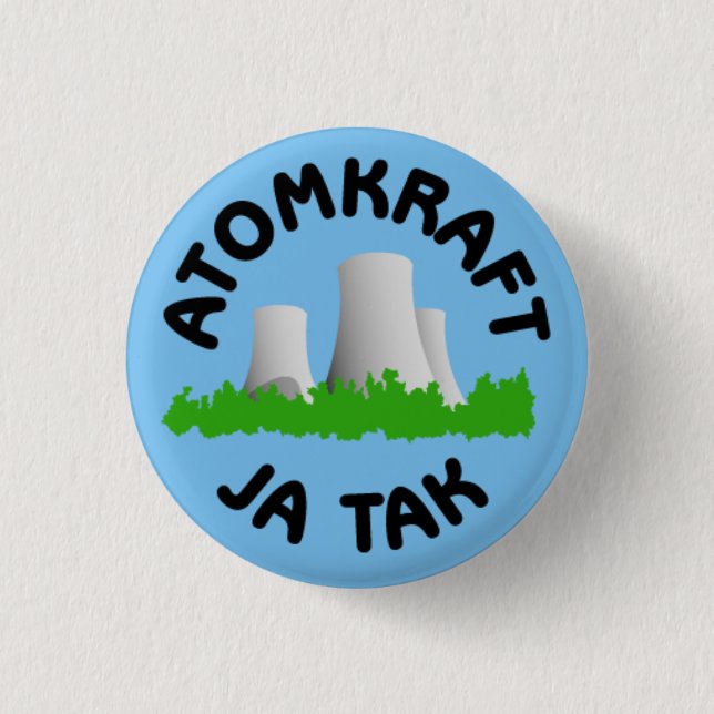 Badge Rond 2,50 Cm Insigne de tak de ja d'Atomkraft (Devant)