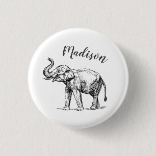 Badge Rond 2,50 Cm Insigne d'éléphant personnalisé