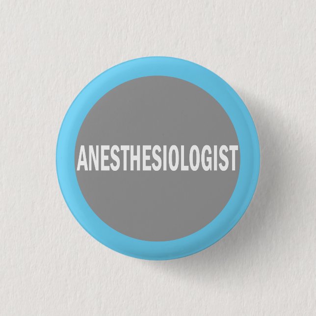 Badge Rond 2,50 Cm Insigne d'identification d'hôpital d'anesthésiste (Devant)