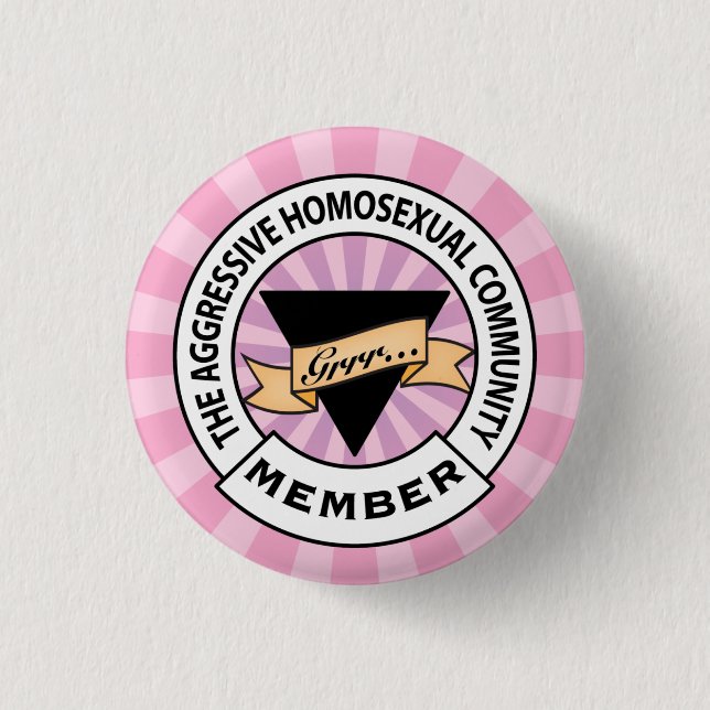 Badge Rond 2,50 Cm Insigne lesbien agressif (Devant)
