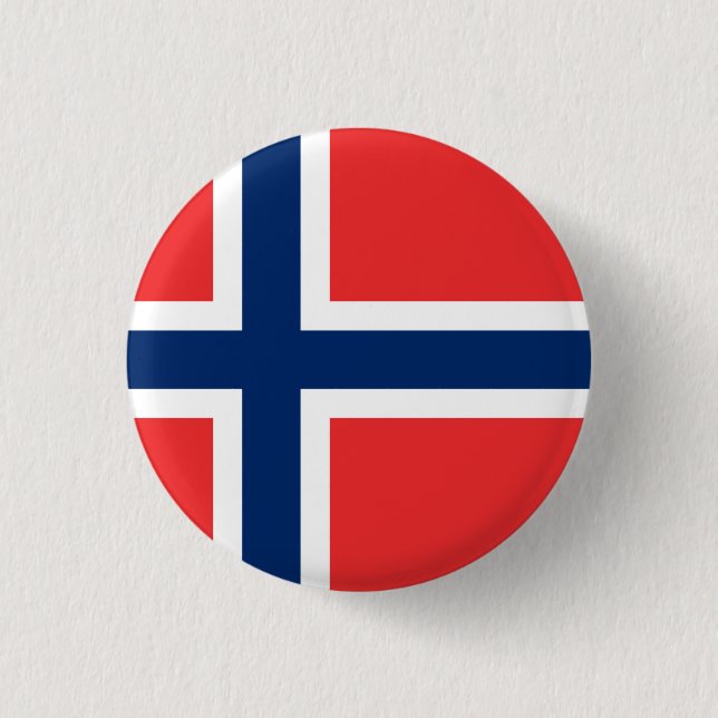 Badge Rond 2,50 Cm Insigne norvégien de drapeau (Devant)