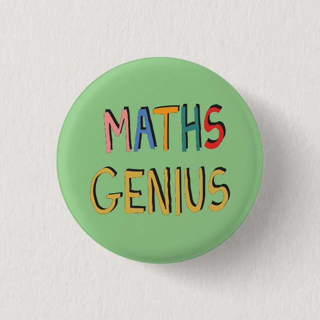 Badge Rond 2,50 Cm insigne pin mathématique génie (Devant)