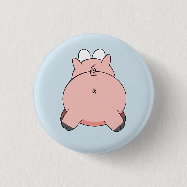 Badge Rond 2,50 Cm Insigne porcin de postérieur de Biggy (Devant)
