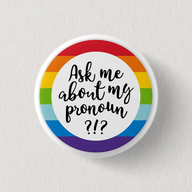 Badge Rond 2,50 Cm Insigne Pronoun (Devant)