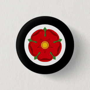 Badge Rond 2,50 Cm Insigne Rose Lancashire - Coton et charbon