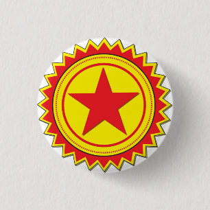 Badge Rond 2,50 Cm Insigne rouge d'étoile