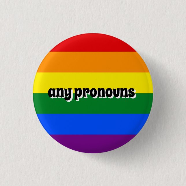 Badge Rond 2,50 Cm Insigne "Tout Pronouns" (Devant)