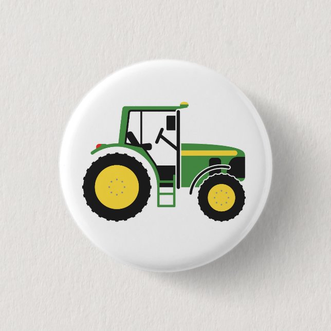 Badge Rond 2,50 Cm Insigne vert de tracteur (Devant)