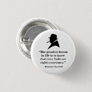 Badge Rond 2,50 Cm Insigne Winston Churchill - Citation 25