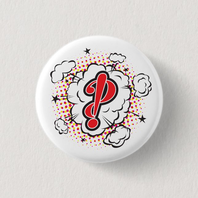Badge Rond 2,50 Cm Interrobang (Devant)