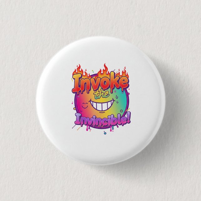 Badge Rond 2,50 Cm Invoquez l'invincible - Libérez votre puissance in (Devant)