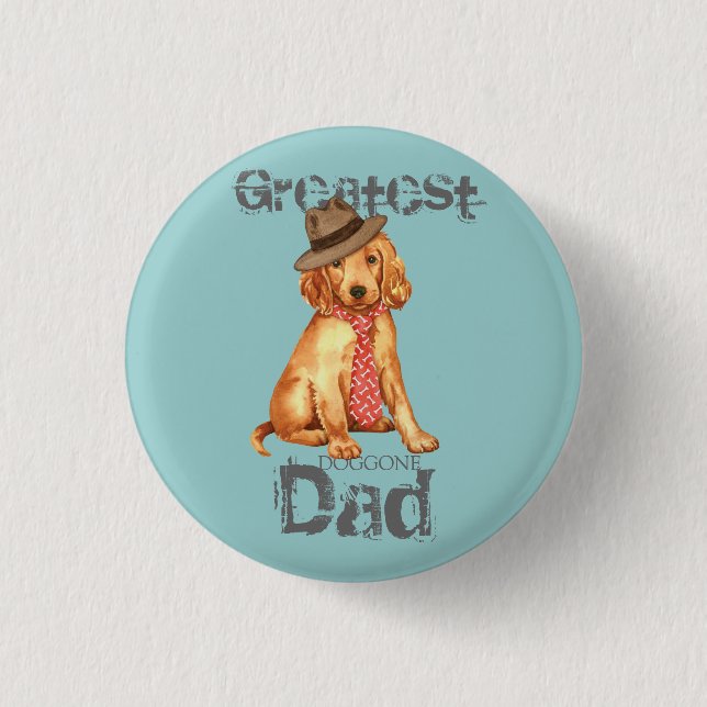 Badge Rond 2,50 Cm Irish Setter Papa (Devant)