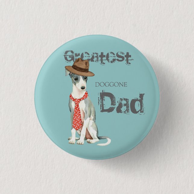Badge Rond 2,50 Cm Italien Greyhound Papa (Devant)
