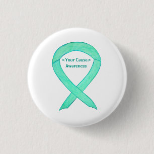 Badge Rond 2,50 Cm Jade Green Awareness Ruban Personnalisé Bouton Pin