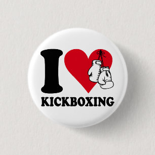 Badge Rond 2,50 Cm J'adore le kickboxing